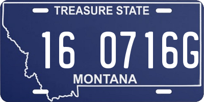 MT license plate 160716G