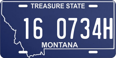 MT license plate 160734H