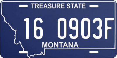 MT license plate 160903F