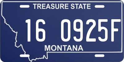 MT license plate 160925F