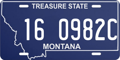 MT license plate 160982C