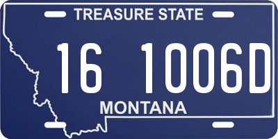 MT license plate 161006D