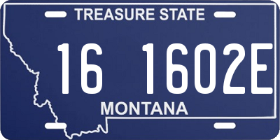 MT license plate 161602E