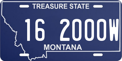 MT license plate 162000W