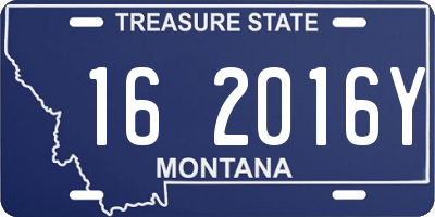 MT license plate 162016Y
