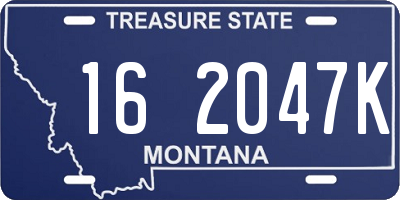 MT license plate 162047K