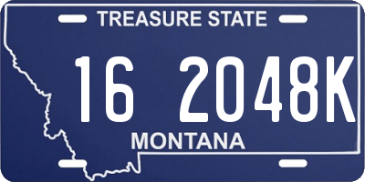 MT license plate 162048K