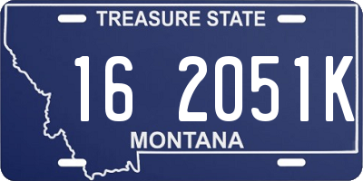 MT license plate 162051K