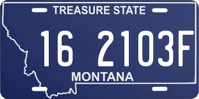 MT license plate 162103F