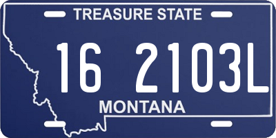 MT license plate 162103L