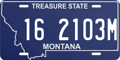 MT license plate 162103M