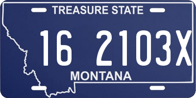 MT license plate 162103X