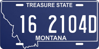 MT license plate 162104D