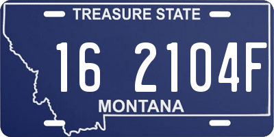 MT license plate 162104F