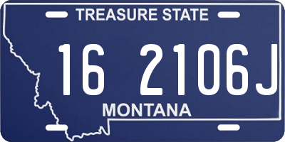 MT license plate 162106J