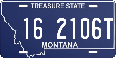 MT license plate 162106T