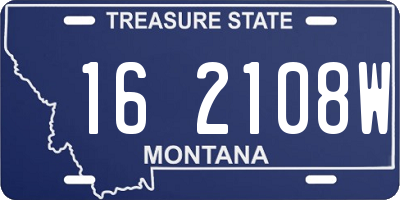 MT license plate 162108W