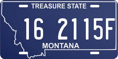 MT license plate 162115F