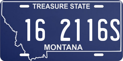 MT license plate 162116S