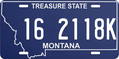 MT license plate 162118K