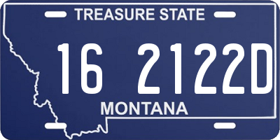 MT license plate 162122D