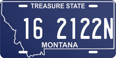 MT license plate 162122N