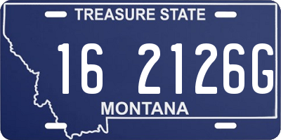 MT license plate 162126G