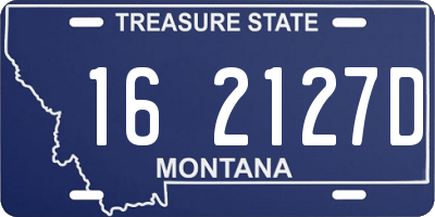 MT license plate 162127D