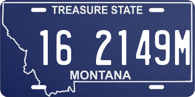 MT license plate 162149M