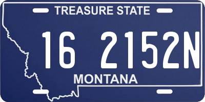 MT license plate 162152N