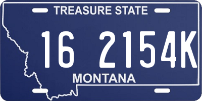 MT license plate 162154K
