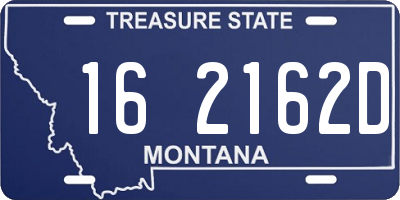 MT license plate 162162D