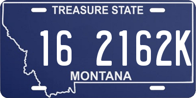 MT license plate 162162K