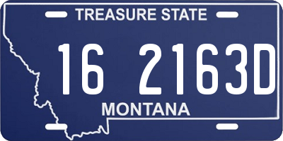 MT license plate 162163D