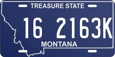 MT license plate 162163K