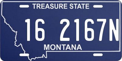 MT license plate 162167N
