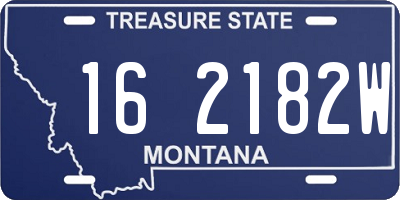 MT license plate 162182W