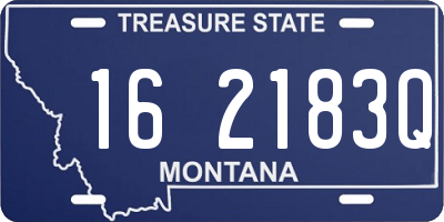MT license plate 162183Q