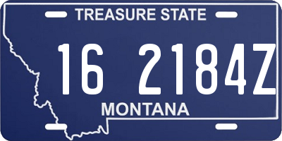 MT license plate 162184Z