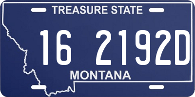 MT license plate 162192D