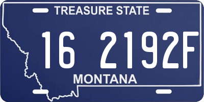 MT license plate 162192F