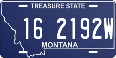 MT license plate 162192W