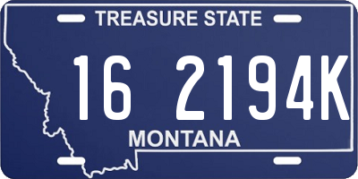MT license plate 162194K