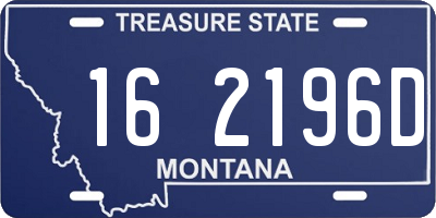MT license plate 162196D