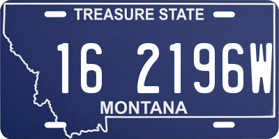MT license plate 162196W