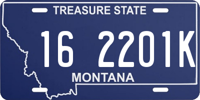 MT license plate 162201K