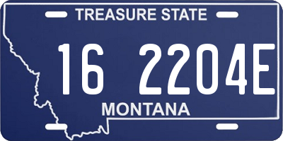MT license plate 162204E