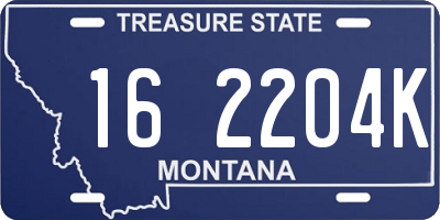 MT license plate 162204K