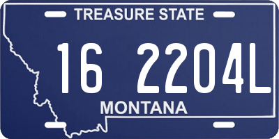 MT license plate 162204L