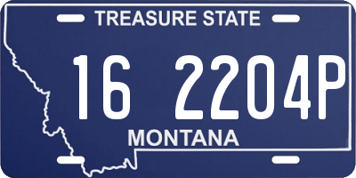MT license plate 162204P